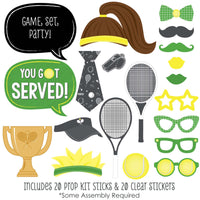 You Got Served - Tennis - Baby Shower or Birthday Party Photo Booth Props Kit - 20 Count