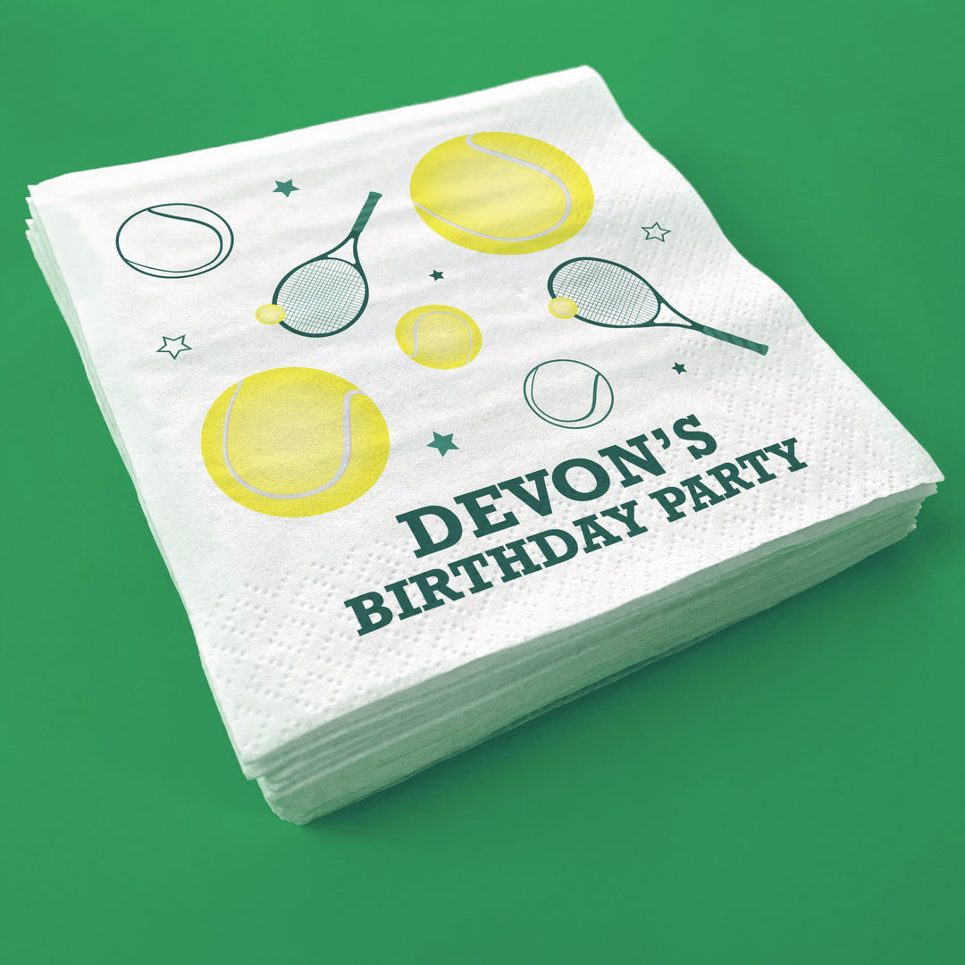 Custom Text Napkins - Tennis