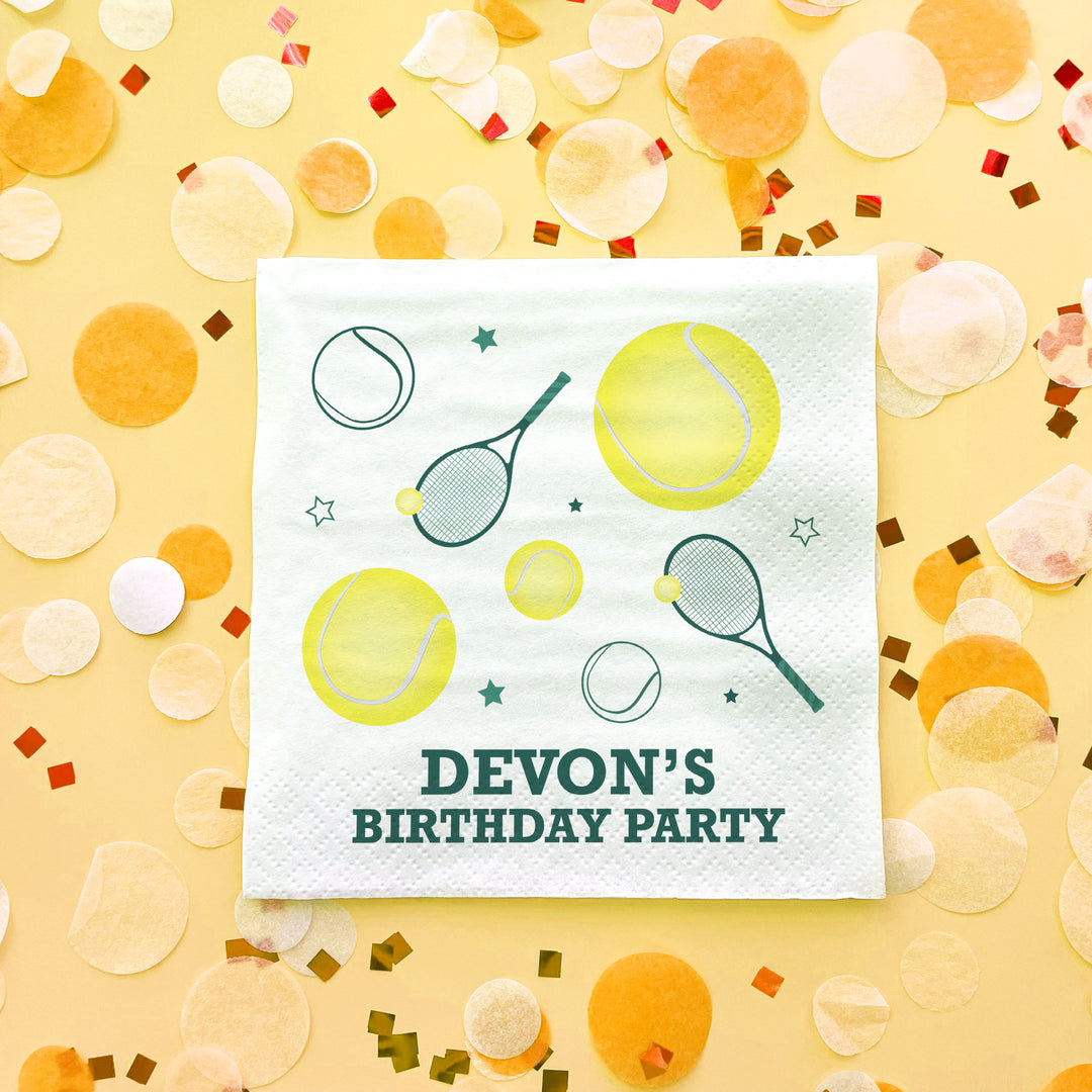Custom Text Napkins - Tennis