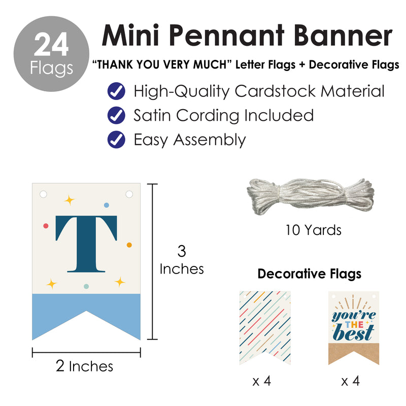 Thank You So Very Much - Gratitude Mini Pennant Banner - Thank You Very Much