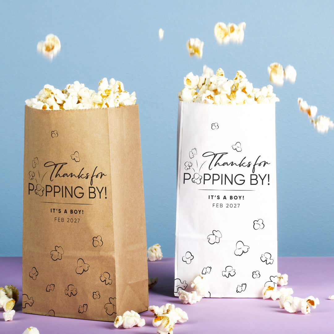 Custom Text Popcorn Bags - Thanks For Popping By