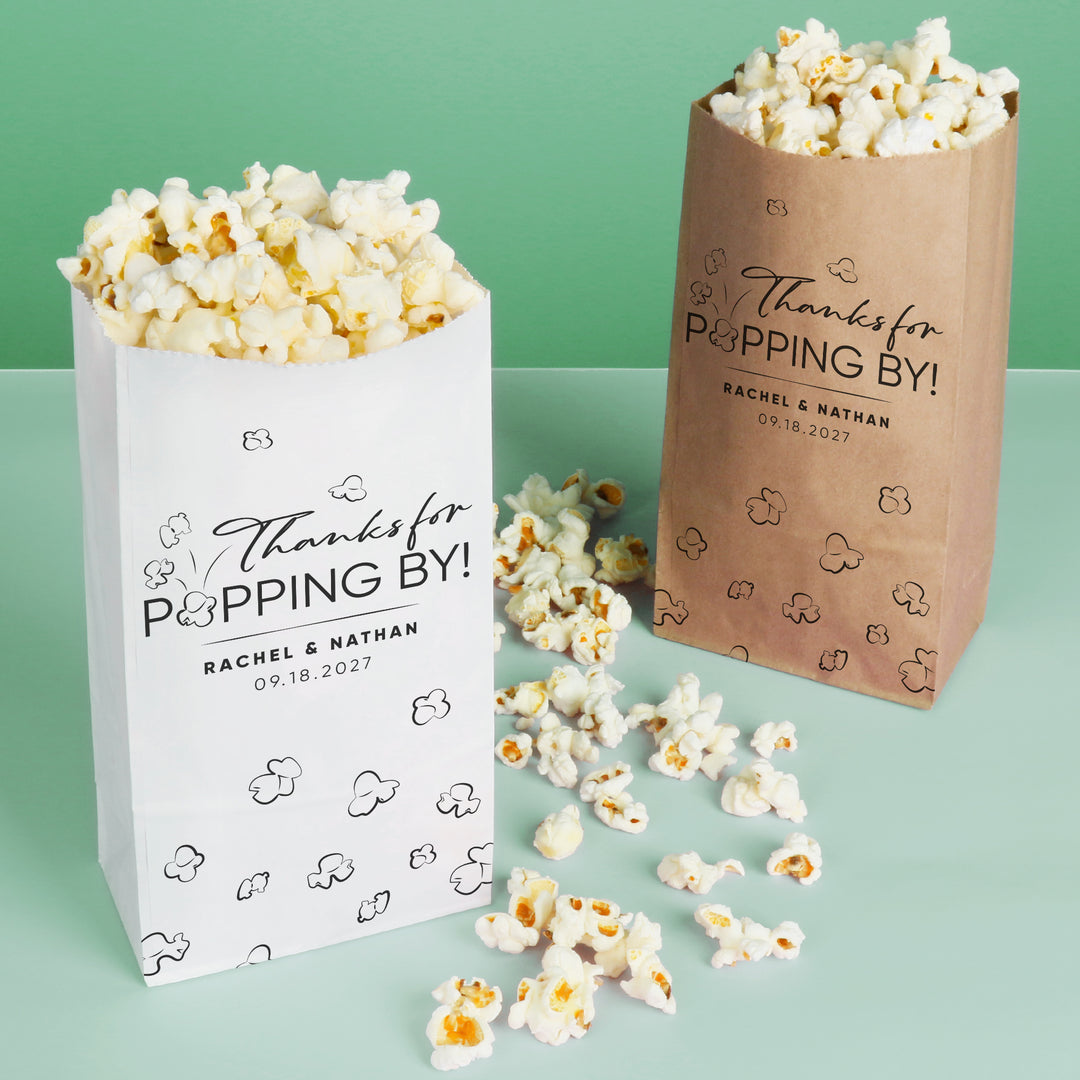 Custom Text Popcorn Bags - Thanks For Popping By
