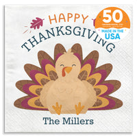 Custom Text Napkins - Thanksgiving Turkey