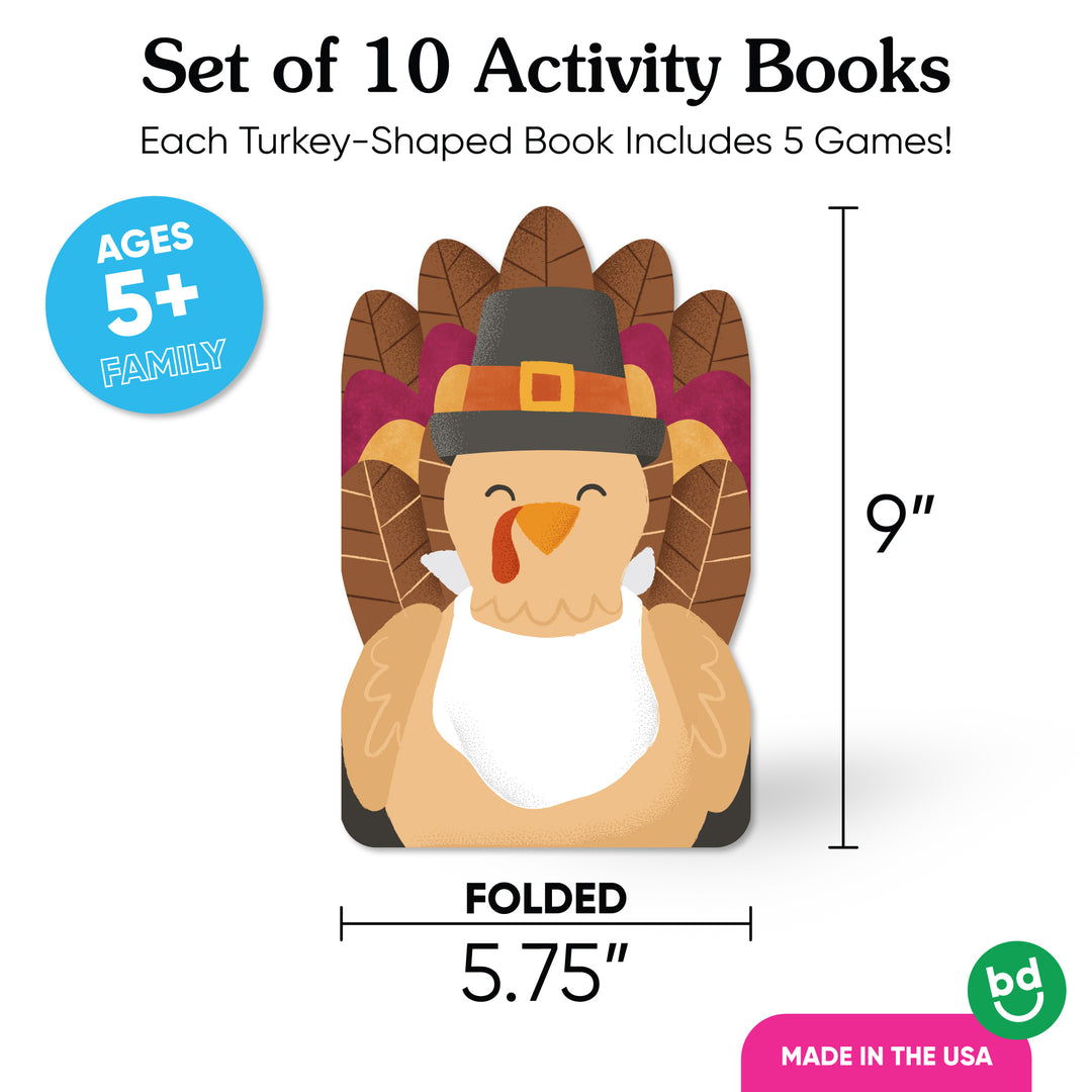 Thanksgiving Turkey Activity Books - 10 Ct