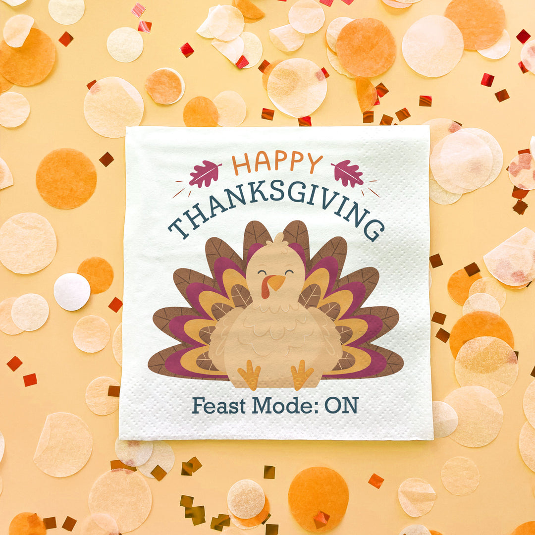 Custom Text Napkins - Thanksgiving Turkey