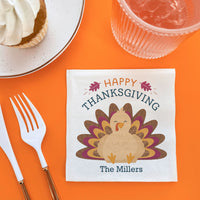 Custom Text Napkins - Thanksgiving Turkey