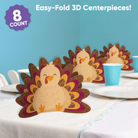 Thanksgiving Turkey 3D Centerpieces - 8 Ct