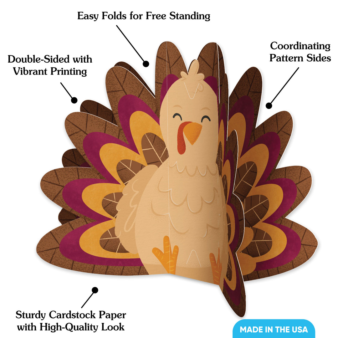 Thanksgiving Turkey 3D Centerpieces - 8 Ct