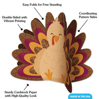 Thanksgiving Turkey 3D Centerpieces - 8 Ct