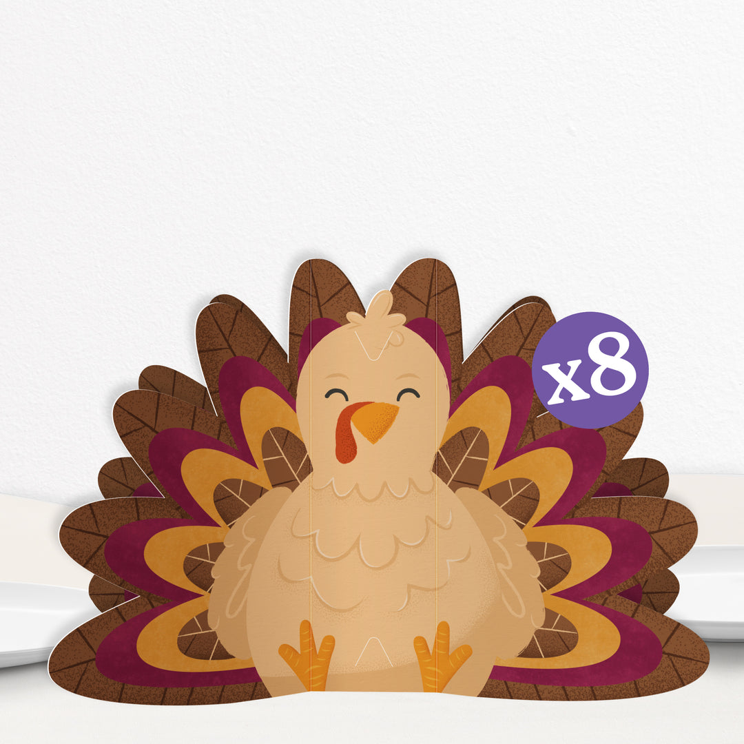 Thanksgiving Turkey 3D Centerpieces - 8 Ct