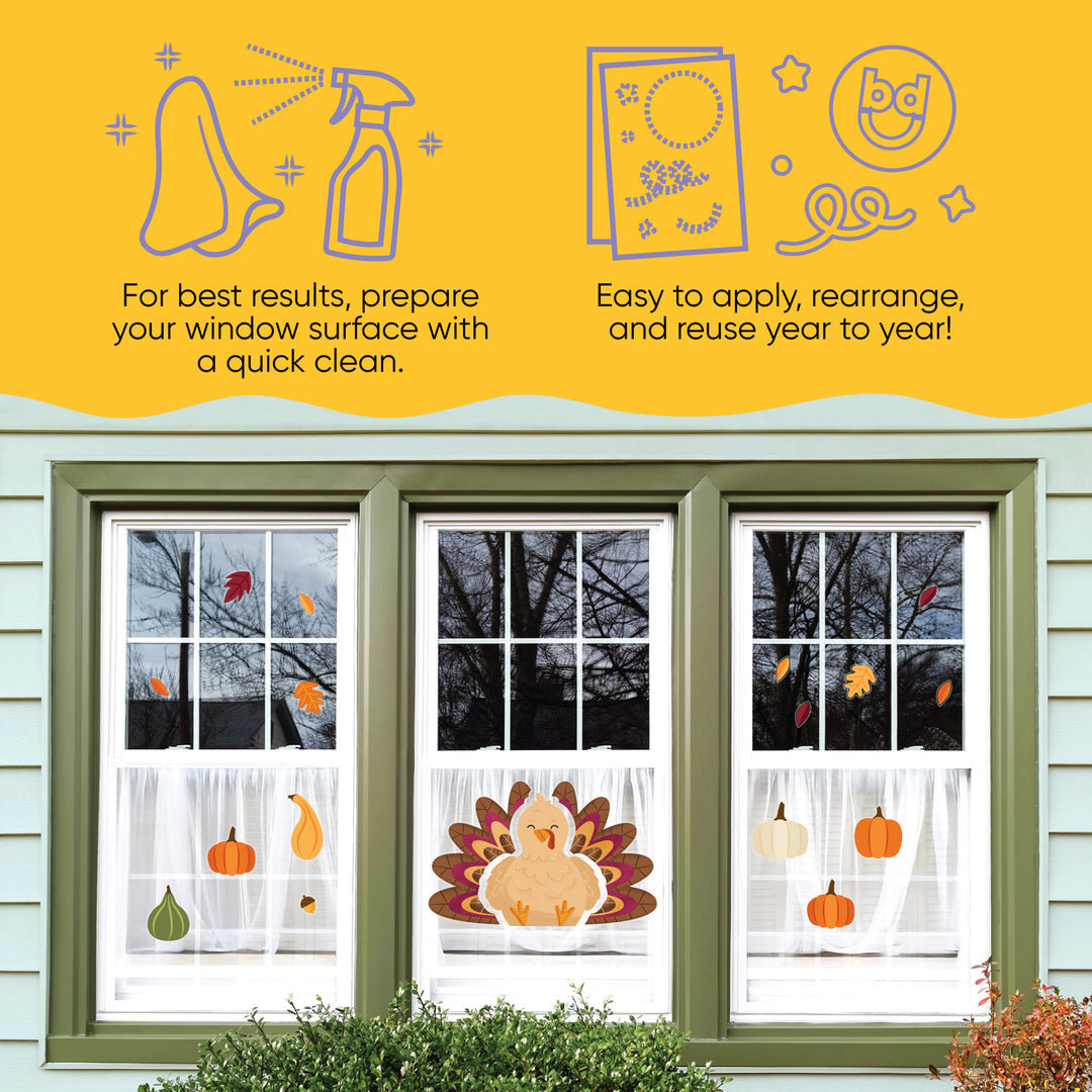Thanksgiving Turkey Window Clings