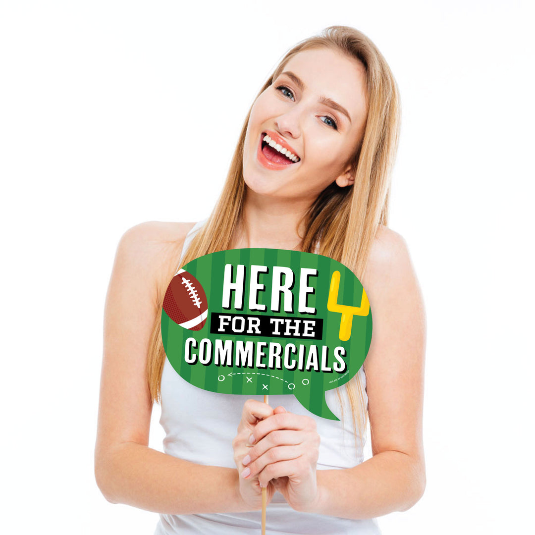 Funny The Big Game - Football Party Photo Booth Props Kit - 10 Piece