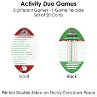 The Big Game - 2-in-1 Football Party Cards - Activity Duo Games - Set of 20