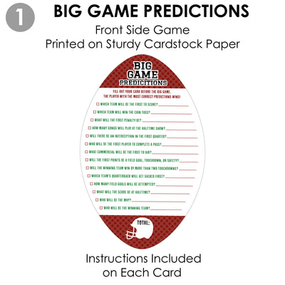 The Big Game - 2-in-1 Football Party Cards - Activity Duo Games - Set of 20