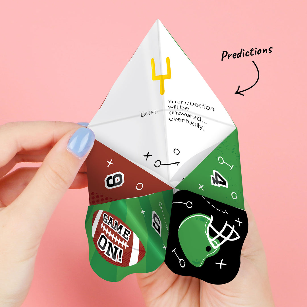 The Big Game - Football Party Cootie Catcher Game - Prediction Fortune Tellers - Set of 12