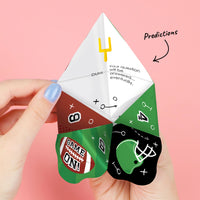 The Big Game - Football Party Cootie Catcher Game - Prediction Fortune Tellers - Set of 12