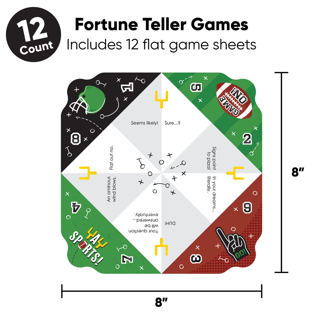 The Big Game - Football Party Cootie Catcher Game - Prediction Fortune Tellers - Set of 12