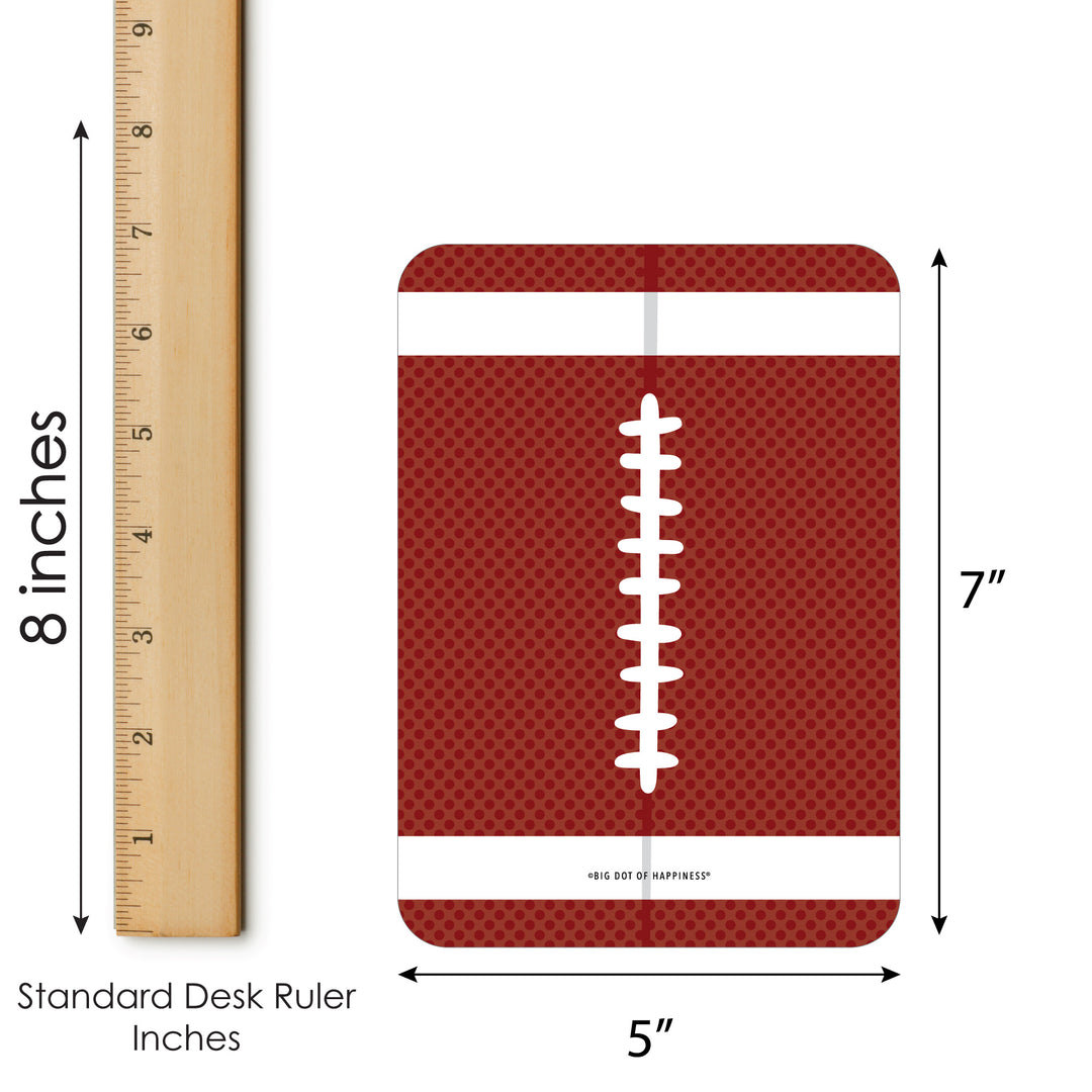 The Big Game - Commercial Bingo Cards and Markers - Football Party Shaped Bingo Game - Set of 18