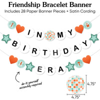 28-piece cardstock banner kit with satin cording, 4.75-inch panels