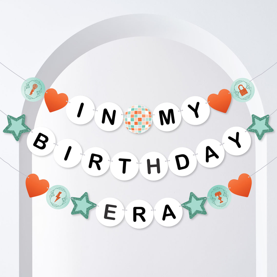 In My Birthday Era friendship bracelet banner for teen birthday party