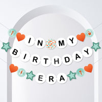 In My Birthday Era friendship bracelet banner for teen birthday party