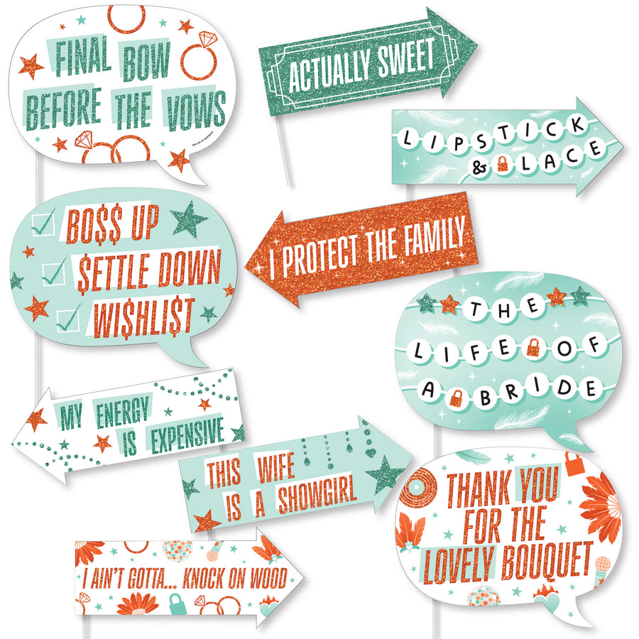 The Life of a Bride showgirl bridal photo booth props