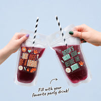 Custom Text Drink Pouches - The Life of a Bride - 12 Ct