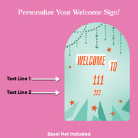 Personalized bride name welcome sign in mint and orange
