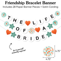 28-piece cardstock bridal banner kit with satin cording, 4.75-inch circles