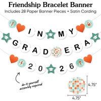 28-piece grad banner kit with satin cording, 4.75-inch cardstock panels