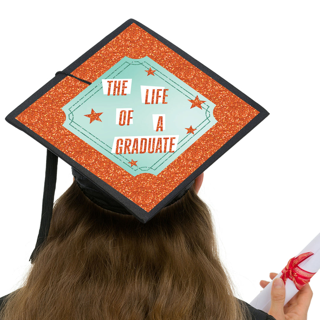 Layered cardstock graduation cap cover with tassel opening