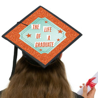 Layered cardstock graduation cap cover with tassel opening