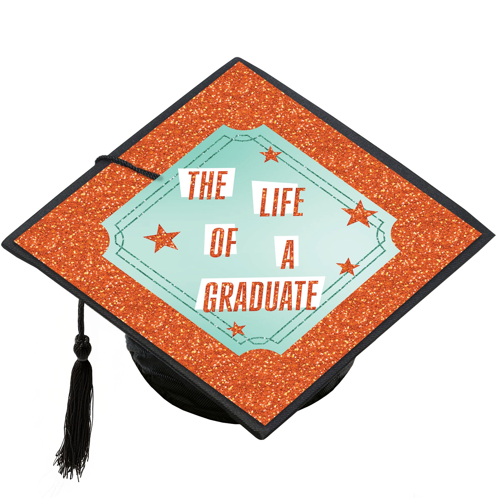 The Life of a Graduate Showgirl Grad Cap Cover for Class of 2026