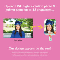 Graduation big head fan with custom photo and name
