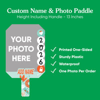 Personalized Class of 2026 photo paddles available in sets