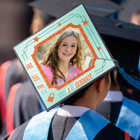 Layered cardstock custom photo graduation cap cover