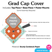 Custom grad cap cover kit with mounting pieces