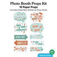 10 showgirl photo booth signs with assembly sticks
