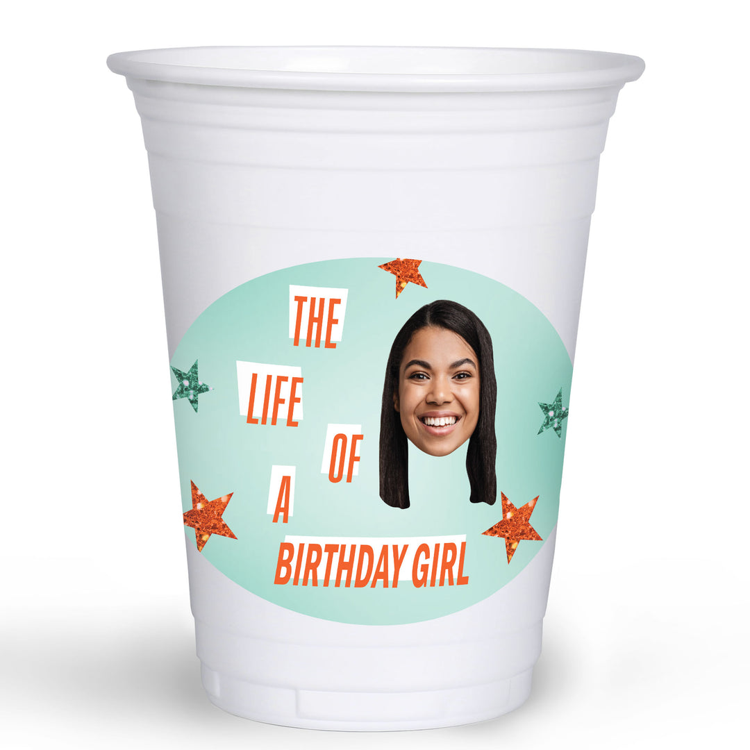 Custom The Life of a Party showgirl 16 oz party cups