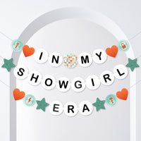In My Showgirl Era friendship bracelet banner kit – 28-piece showgirl party decoration