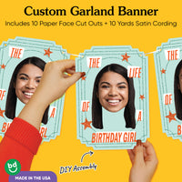 One-sided cardstock custom face banner with satin cording