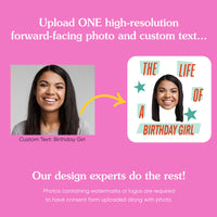 Personalized face temporary tattoo with mint and orange design