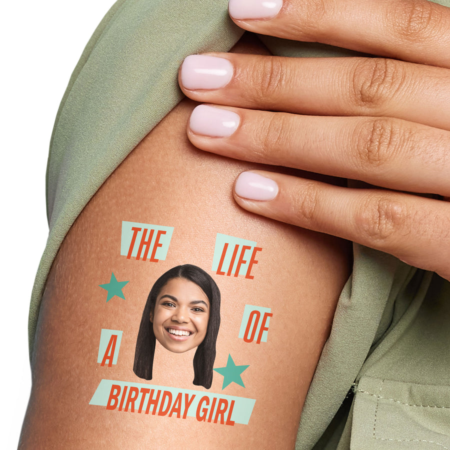 Custom The Life of a Party showgirl temporary tattoos