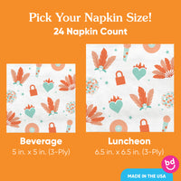 3-ply white paper showgirl Beverage or Luncheon size napkins