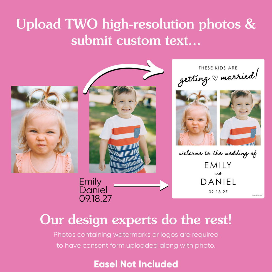 Personalized These Kids Are Getting Married Wedding Sign (Select Your Size)