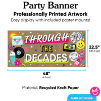 Through the Decades banner 48x22.5 inches with 8 mounts