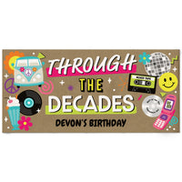 Personalized Through the Decades kraft paper banner