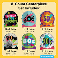 Through The Decades 3D Centerpieces - 8 Ct