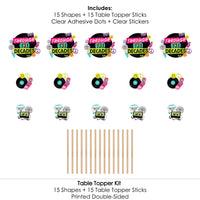 Through the Decades - 50s, 60s, 70s, 80s, and 90s Party Centerpiece Sticks - Table Toppers - Set of 15