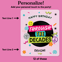 Custom Text Drink Pouches - Through the Decades - 12 Ct